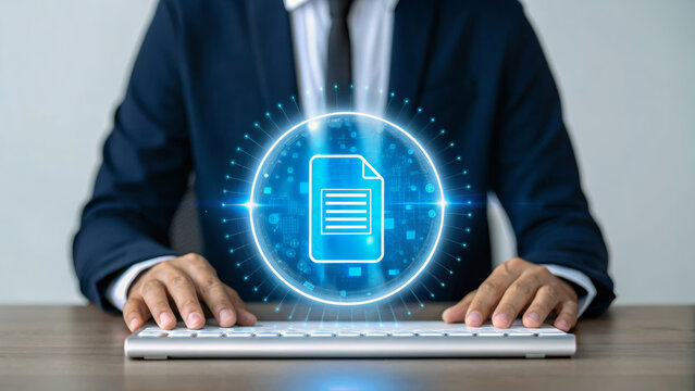 AI support for financial institutions. Businessman working with digital document technology concept. AI for customer service.