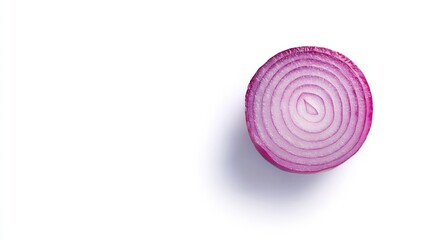 Obraz premium A Close-up of a Sliced Red Onion Against a White Background