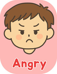 Cute Emotion Flashcards for Kids – Facial Expressions Illustration