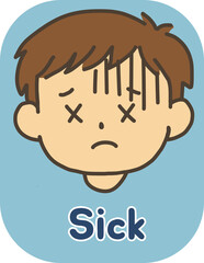 Cute Emotion Flashcards for Kids – Facial Expressions Illustration