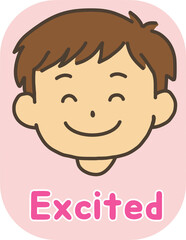 Cute Emotion Flashcards for Kids – Facial Expressions Illustration