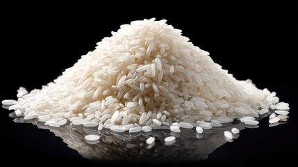 A Pile of White Rice Grains