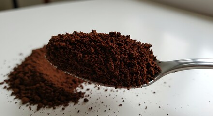 Rich Dark Roast Coffee Grounds A Close-Up View of Aromatic Coffee Beans