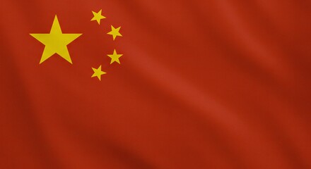 Chinese flag on a smooth red background with five yellow stars; emphasis on the central star and its surrounding stars, showcasing national symbolism.