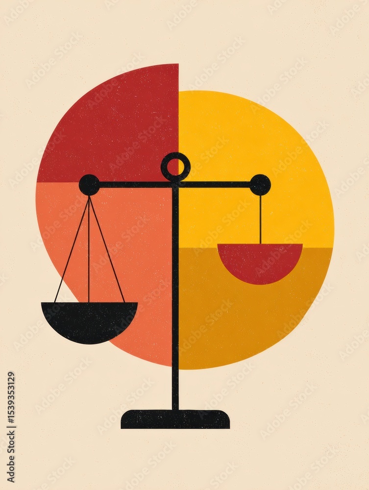 Poster Comparing Physical Health and Mental Health Balance Through a Side-By-Side Chart to Emphasize Their Importance in Overall Well-Being