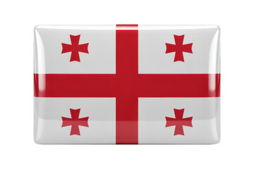 Obraz premium Glossy Georgian Flag Pin Badge - A Collectible Enamel Badge, National Symbol, Souvenir