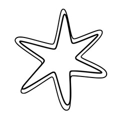 Fototapeta premium Cute Starfish Cartoon Outline