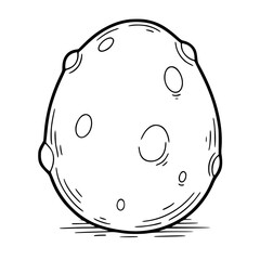 Cartoon Egg with Spots Outline