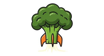 Obraz premium Broccoli rocket launch healthy eating concept