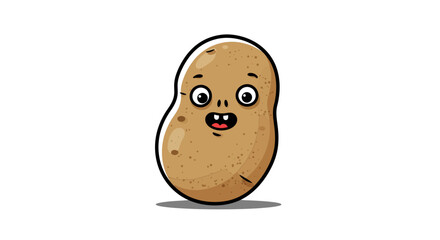 Happy potato character with funny face expression