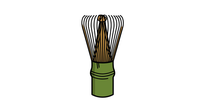 bamboo matcha whisk green handle clip art preview