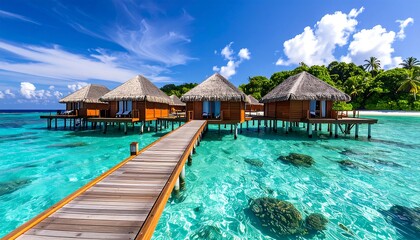 Tropical Overwater Bungalows with Maldives.