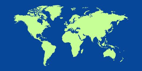 World map background perfect for travel, education, or business themes. Great for presentations, blogs, and global concepts. Ideal for your next creative project. Blue and bright green.