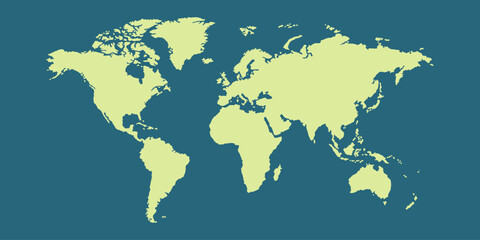 World map background perfect for travel, education, or business themes. Great for presentations, blogs, and global concepts. Ideal for your next creative project. Dark blue and bright green.
