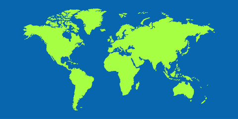 World map background perfect for travel, education, or business themes. Great for presentations, blogs, and global concepts. Ideal for your next creative project. Sky blue and light green.