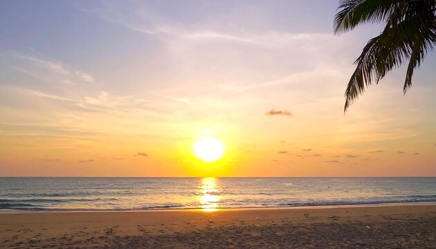 Tropical Sunset Beach Scene. - Powered by Adobe