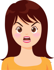 Frustration in Expression: An illustration of a woman, her face contorted with an expression of intense frustration, portraying the raw emotion of anger or annoyance.