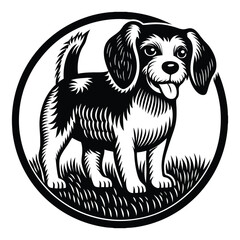 Cute dogs doodle vector set. Cartoon dog or puppy characters design collection with flat color in different poses. Set of funny pet animals isolated on white background.