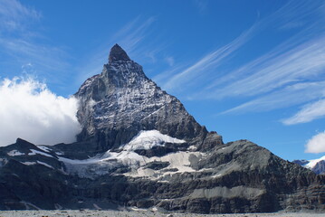 Panoramic view of Matterhorn from Matterhorn Glacier Trail in Switzerland