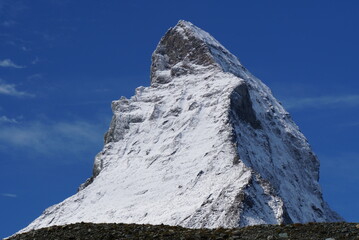 view of Matterhorn from Matterhorn Glacier Trail in Switzerland