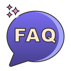Faq speech bubble icon design element