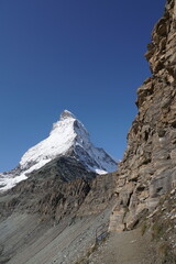 Matterhorn view from Matterhorn Glacier Trail in Switzerland	
