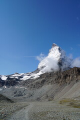 Matterhorn view from Matterhorn Glacier Trail in Switzerland	
