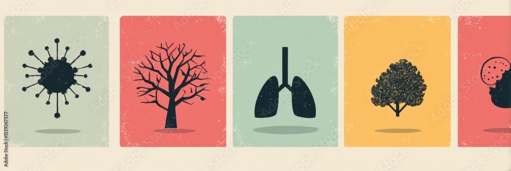 Poster Visual Representation of Tumor Types and Their Associated Risk Factors Displayed in a Minimalistic Design