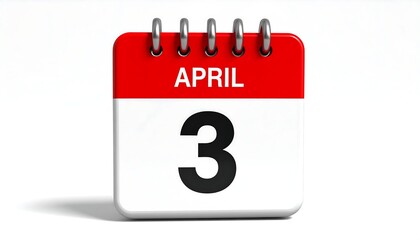 April 3rd Calendar Date.
