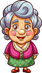 Whimsical Grandmother Portrait: A heartwarming depiction of a smiling grandmother, full of life and charm, her sweet expression radiating love and kindness, evoking a sense of warmth and affection.