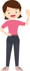 Obraz premium Woman Confidently Posing: An empowering illustration showcasing a woman with a confident and energetic pose, embodying a sense of strength and self-assurance.