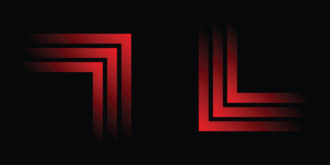 Abstract black background with diagonal red stripes. Vector illustration.