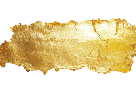 Irregular gold texture piece isolated on transparent background - Powered by Adobe
