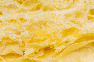 Closeup view of croissant slice texture. Food background