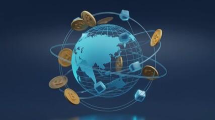 Global economy digital currency world finance international trade investment futuristic design