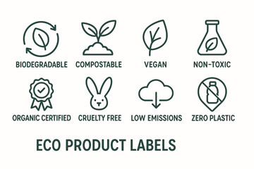 Biodegradable compostable vegan non-toxic organic certified cruelty-free labels