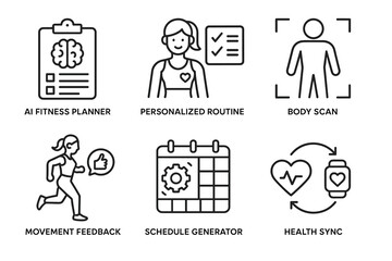 Ai fitness icons: personalized routine and health sync for optimal wellness