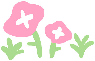 스티커, 다꾸, 폰꾸, 텀꾸, 꽃, 나팔꽃, 분홍, 식물, 분홍꽃, flower, pink, pink flower, plant, pink plant, flora, decoration, sticker