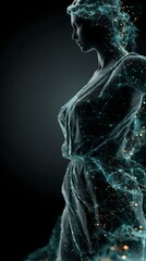 Futuristic Lady Justice  Digital Network Goddess Sculpture