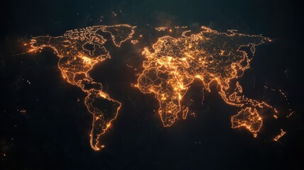 Global connection network background. World map. High-speed internet technology concept or fast wireless data transmission. modern internet network connection technology background