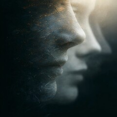 Dramatic Stone Faces  Family Crisis  Emotional Support  Cinematic Lighting