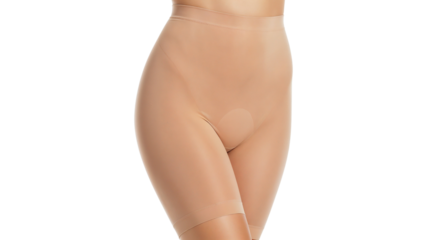 Sheer shapewear tights in nude color for women's support  