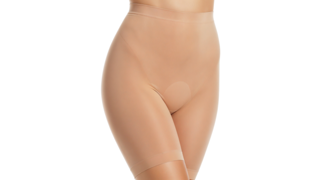 Sheer shapewear tights in nude color for women's support