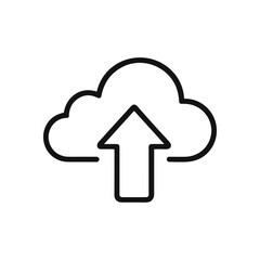 Cloud based upload symbol in black. Icon Symbol Illustration