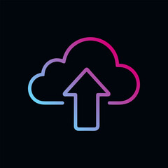 Cloud upload icon in gradient colors. Icon Symbol Illustration