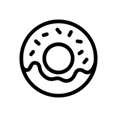 Delicious donut with a sweet frosting. Icon Symbol Illustration