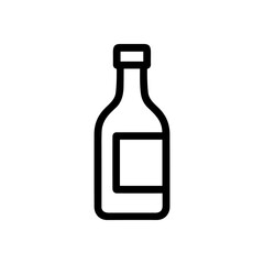 Elegant bottle with label outline. Icon Symbol Illustration