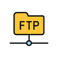 FTP file sharing folder connection. Icon Symbol Illustration