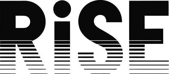 Modern black and white rise wordmark conceptual design representing growth and progress