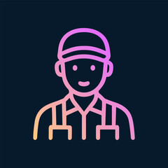 Person wearing work outfit in graphic. Icon Symbol Illustration